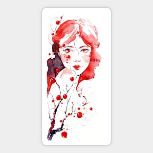 Water Leaves 6 - Watercolor Woman Portrait Sticker